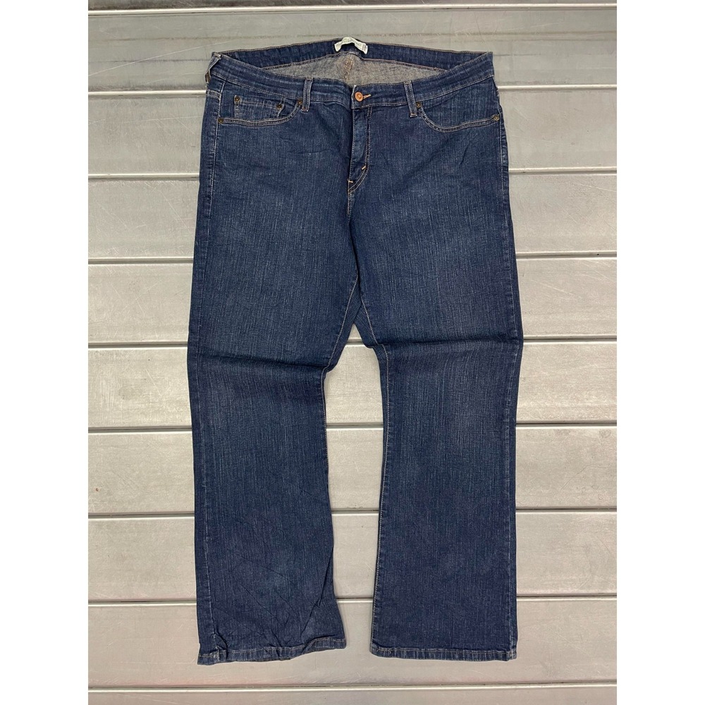 Levis 512 Perfectly Shaping Jeans Women 40X32 Blue Dark Wash Denim‎ Boot Cut